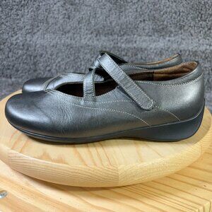 Wolky Shoes Passion Mary Jane Flats Womens Size 8 Leather Pewter Casual Sneaker